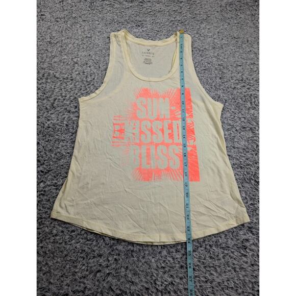 American Eagle Shirt Women Extra Small Yellow Favorite Tank Top Pullover Summer - Picture 4 of 6